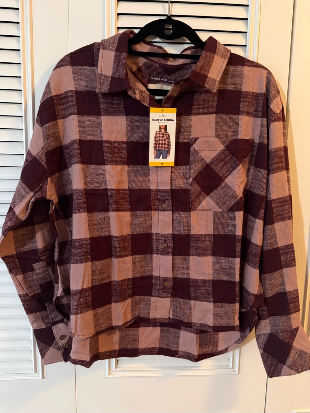 Scotch & Soda Women’s Purple Plaid Button-Down Shirt